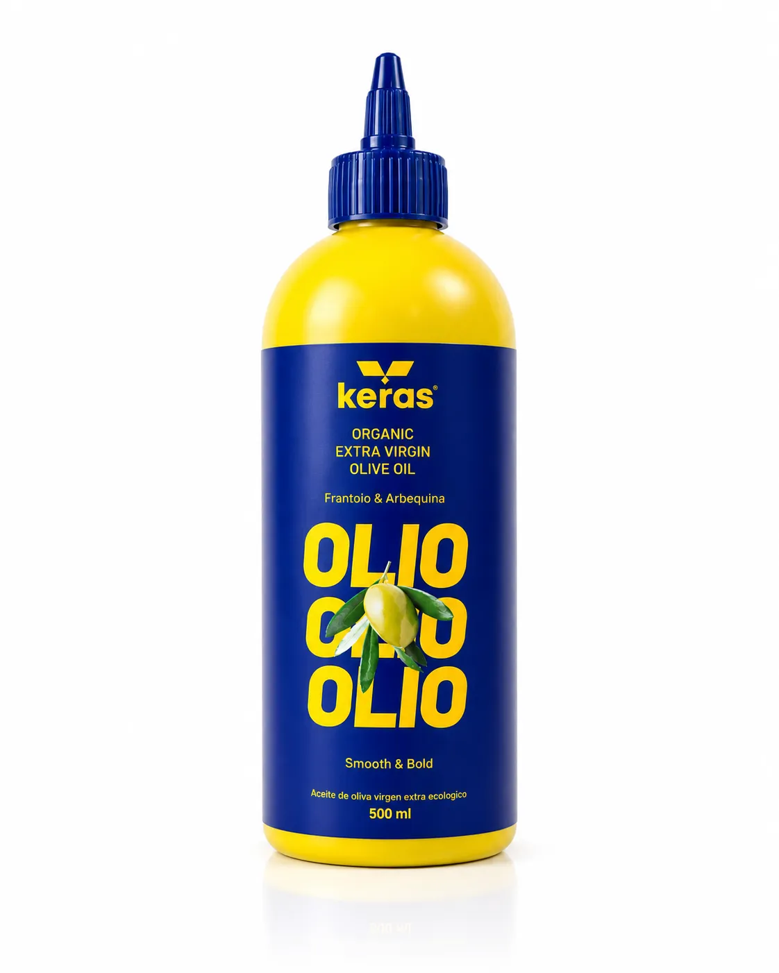 KERAS Botella Chef Reutilizable con AOVE Ecológico, 500 ml
